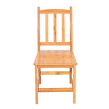 2pcs Sturdy Bamboo Dining Chairs Wood Color