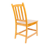 2pcs Sturdy Bamboo Dining Chairs Wood Color