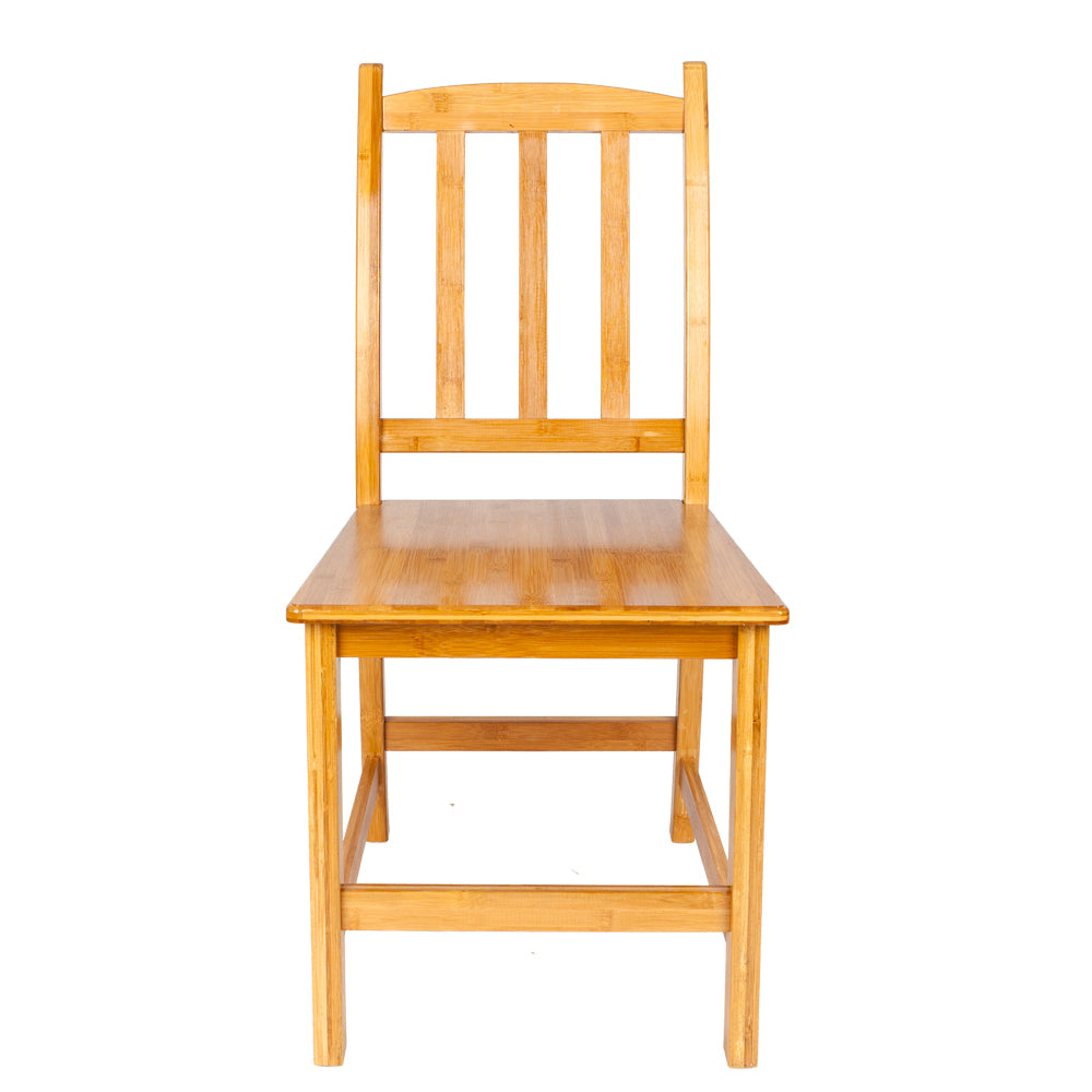 2pcs Sturdy Bamboo Dining Chairs Wood Color