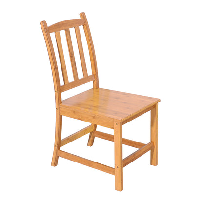 2pcs Sturdy Bamboo Dining Chairs Wood Color