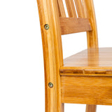 2pcs Sturdy Bamboo Dining Chairs Wood Color