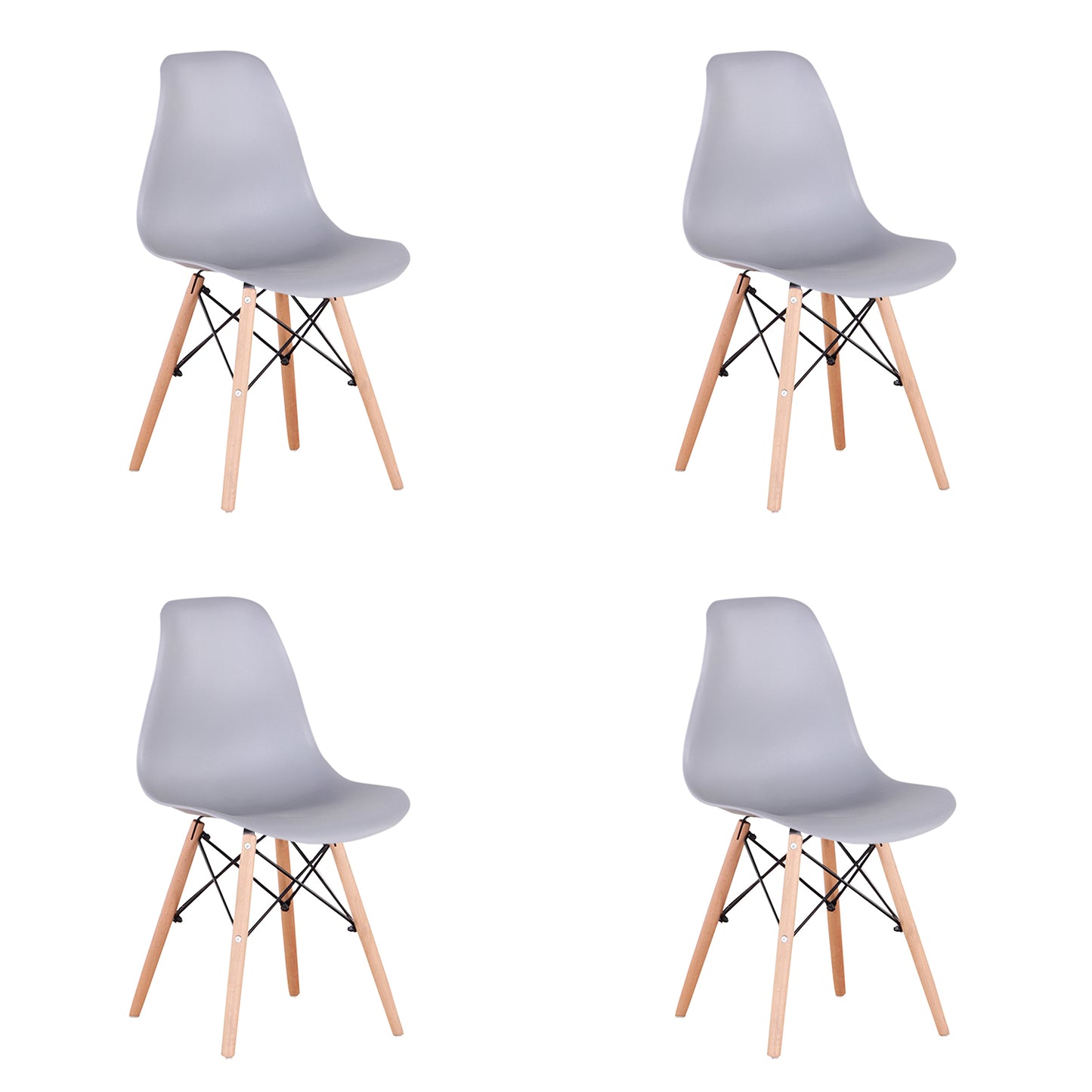 Living Room Chairs/Dining Chairs/Desk Chairs/Office Chairs/Leisure Chairs/Natural Beech Chairs with ABS backrest, a Set of 4