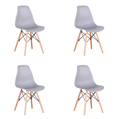Living Room Chairs/Dining Chairs/Desk Chairs/Office Chairs/Leisure Chairs/Natural Beech Chairs with ABS backrest, a Set of 4