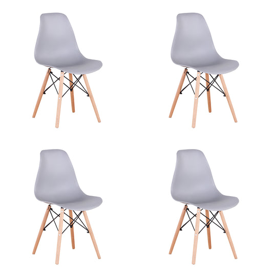 Living Room Chairs/Dining Chairs/Desk Chairs/Office Chairs/Leisure Chairs/Natural Beech Chairs with ABS backrest, a Set of 4