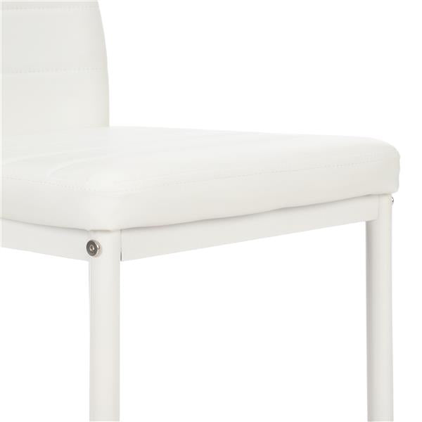 4pcs Elegant Assembled Stripping Texture High Backrest Dining Chairs White