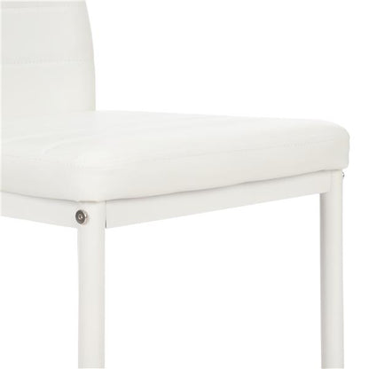4pcs Elegant Assembled Stripping Texture High Backrest Dining Chairs White